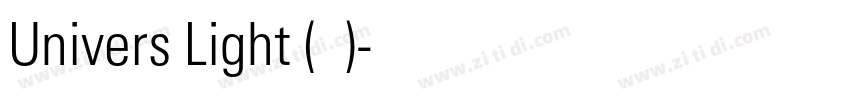 Univers Light (正文)字体转换